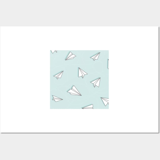 Paper aeroplane pattern Wall Art by Evelynoutlet